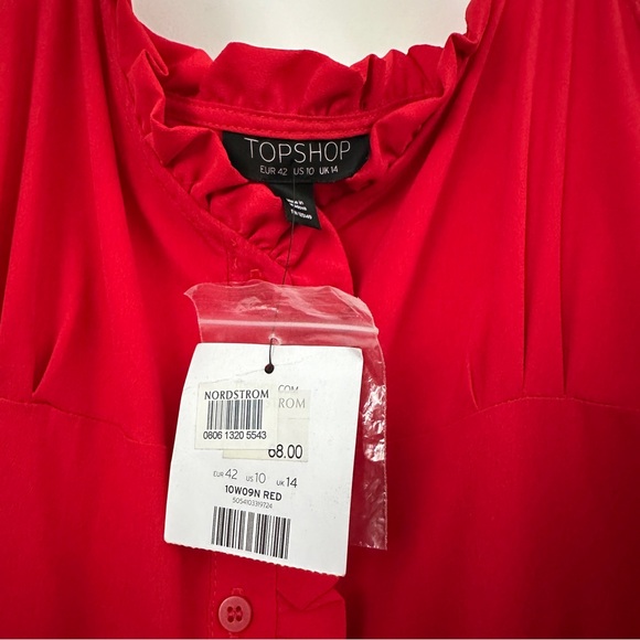 Topshop Red Dress Size 10 - Picture 5 of 10